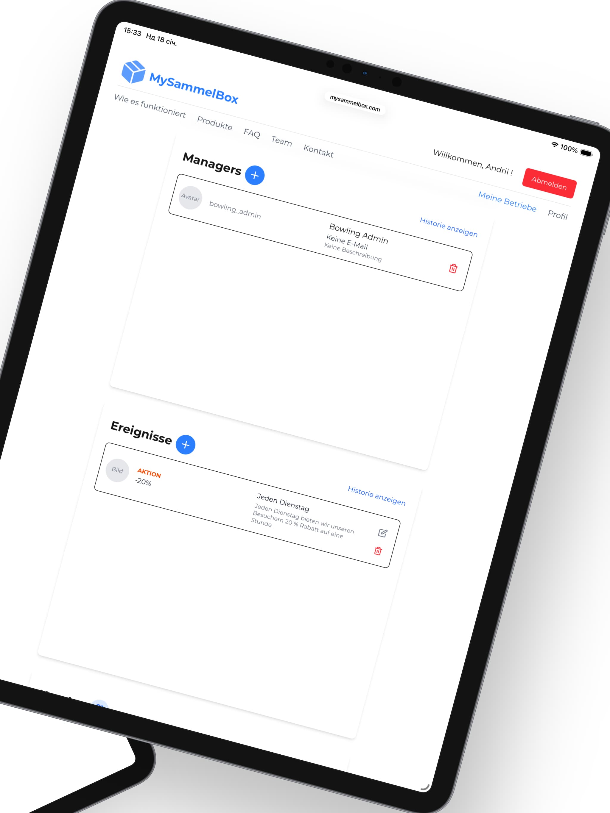 Admin Dashboard Screen 2